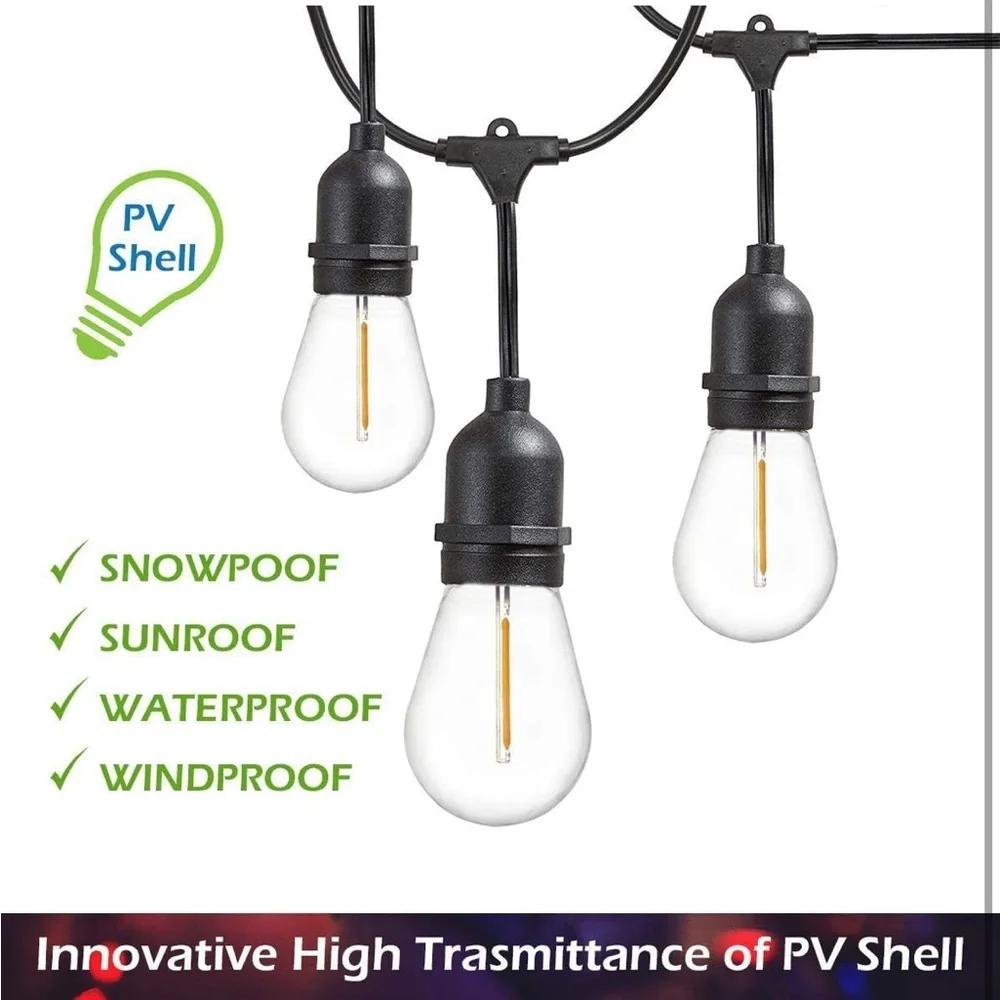 Set‎ of 2-Jslinter 24-Pack LED 1W String Light Bulbs, S14 Plastic Shatterproof